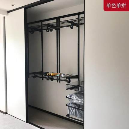 铂耐开放式衣柜金属衣帽间砌墙衣柜环保实木多层板移门推拉门定制