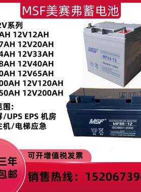 MSF美赛弗蓄电池MF-12V17AH24AH38AH40AH65AH100AH直流屏UPS/EPS