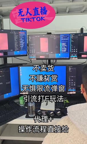 副业新赛道，TK无人直播代理招募 不用真人直播，TK挂机变现