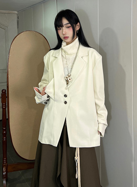 FG721原创设计感小众西装外套女秋冬新款加厚Lemaire风高级感风衣