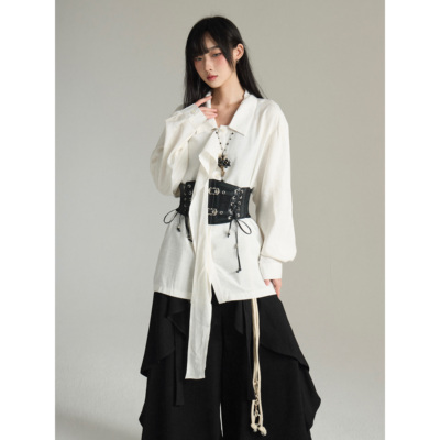 高级感Lemaire风飘带围巾衬衫