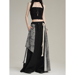 新中式 不规则高级感春季 裙裤 双层阔腿裤 设计感小众原创风格 FG721