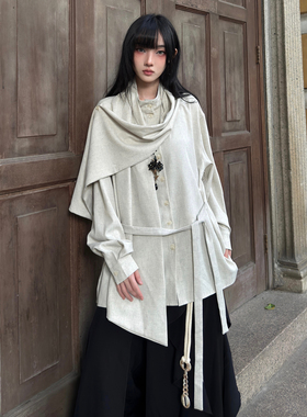 FG721 原创无性别高级感法式围巾领衬衫女飘带设计感小众绑带衬衣