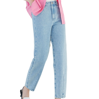 EAHCHANIE高腰烫钻牛仔裤