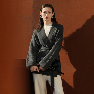 EAH CHANIE奕辰高端羊绒衫气质中长款收腰毛衣外套女款2026新款