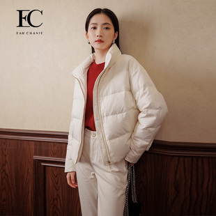 白鸭绒时尚 短款 立领外套面包羽绒服女eahchanie 新款 奕辰2025冬季