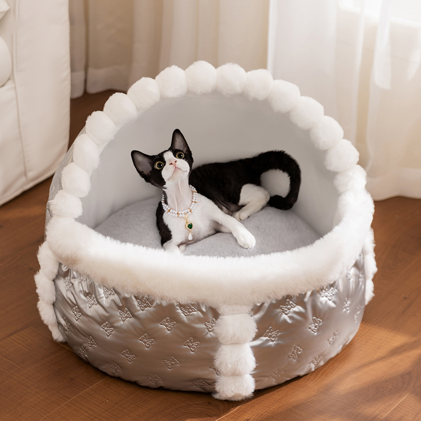 秋冬季毛绒宠物窝奢华小香风立体包围式柔软深睡狗窝猫窝宠物窝垫