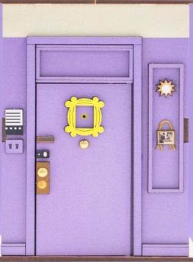 LilHaven DIY 老友记莫妮卡紫色大门积木木制笔筒 家居装饰入门级