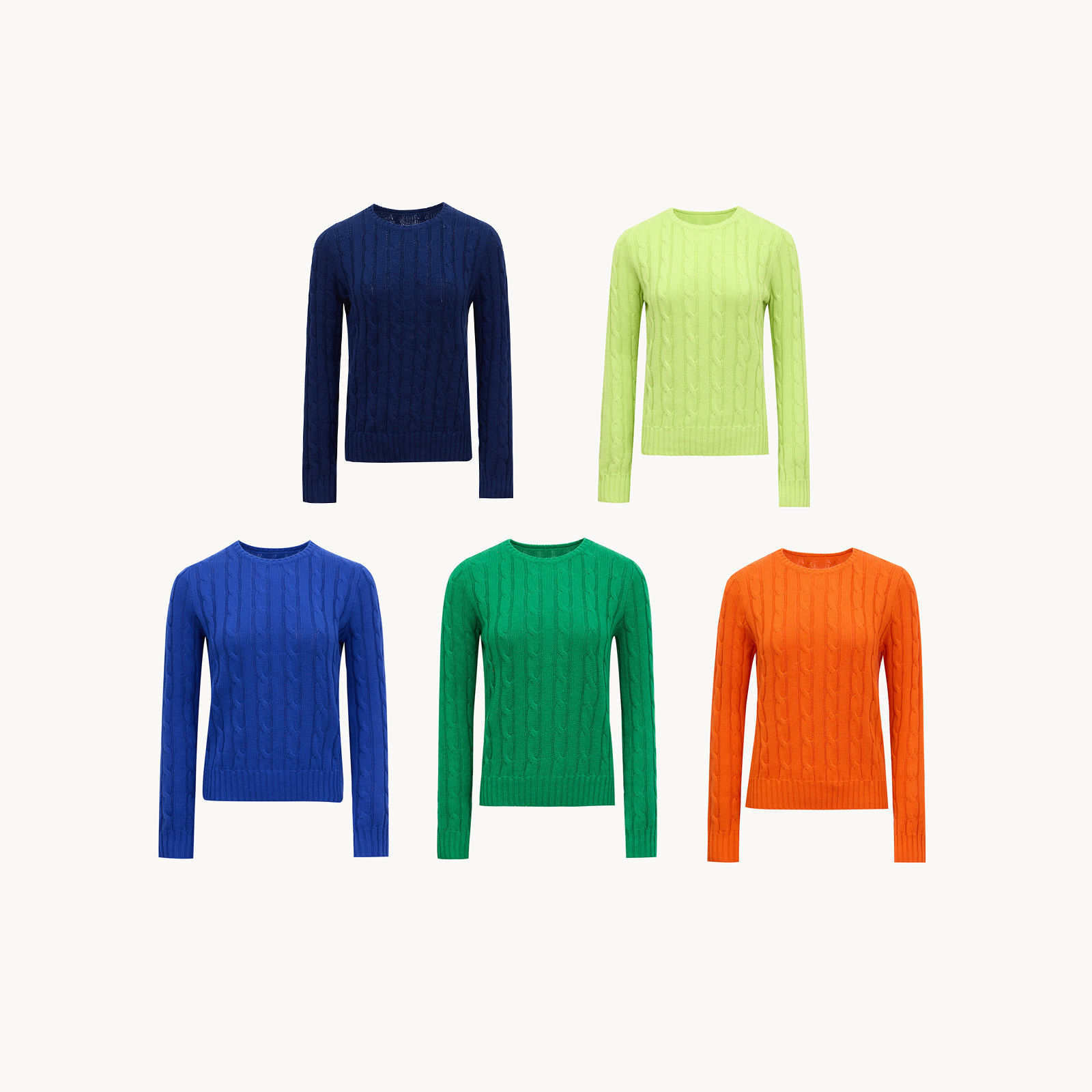 THE EASE舒适派早春女士修身经典绞花编结.棉+山羊绒套头针