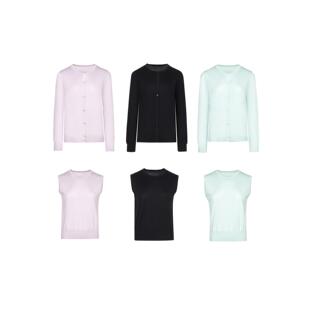 套装 桑蚕丝 背心针织衫 无袖 SC27709 精梳棉圆领开衫