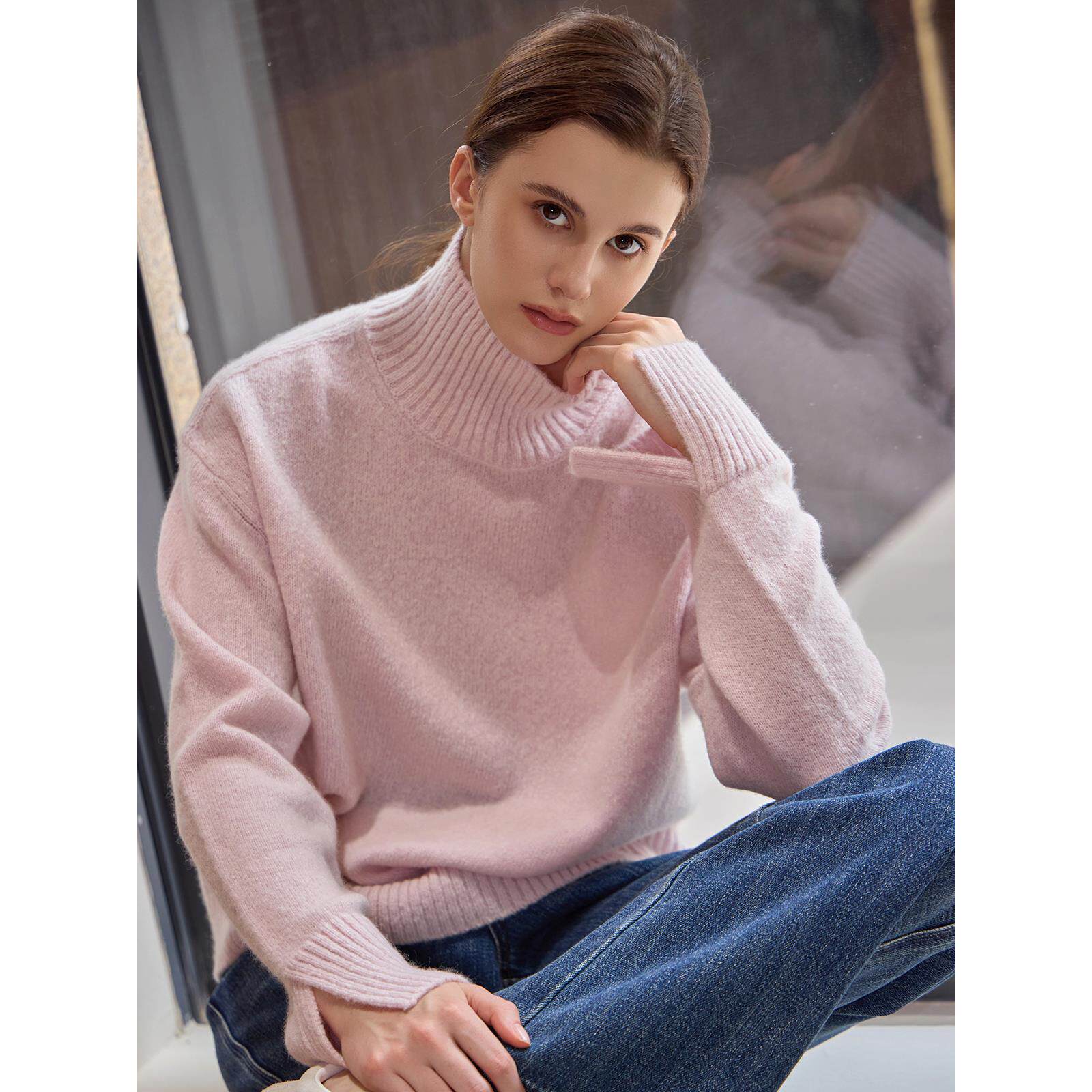 THEEASE舒适派招牌康宝莱纯山羊绒衫温柔加厚保暖高领拉毛纱毛