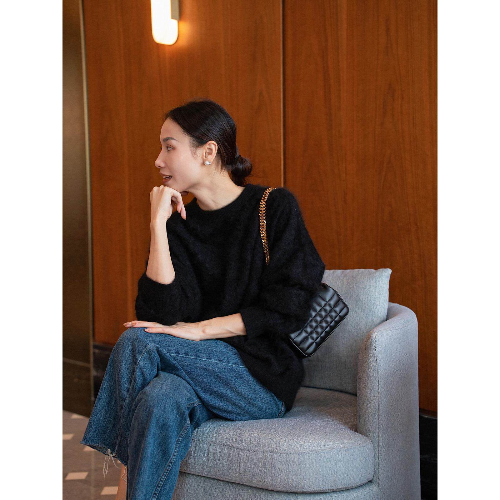 THEEASE舒适派 尖货成衣拉毛100纯山羊绒成衣拉毛羊绒衫