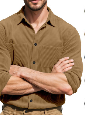 Long-sleeved corduroy shirt 纯色灯芯绒开衫外套卡哈特工装衬衫