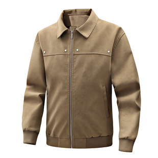 men coat麂皮绒男士 外套秋季 复古潮牌夹克潮 Leather 美式 suede