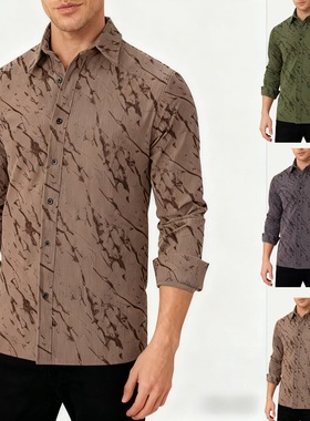 美式商务男士衬衣肌理感衬衫