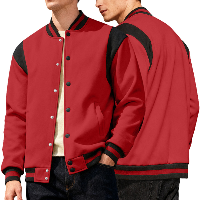 外套棒球服男高街加绒开衫夹克