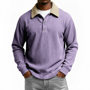 men 长袖 long T恤 polo衫 sleeved shirt翻领上衣男装 Collared