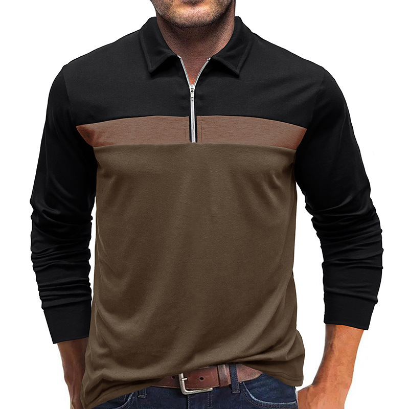 Color matching long-sleeved POLOshirt拼色长袖POLO衫马球衫T恤