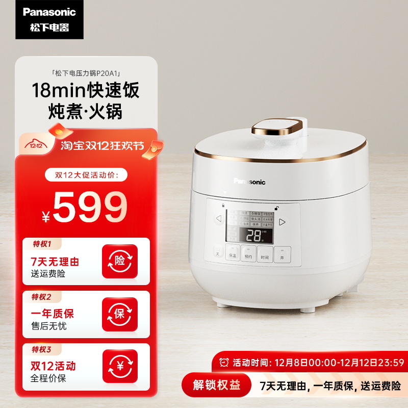 松下新品家用迷你电压力锅无水炖