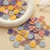 with little Colorful cute label and bear leather heart des