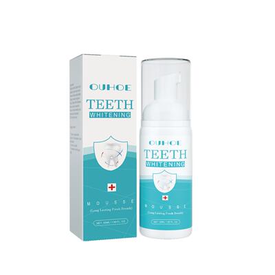 OUHOE White Teeth Mousse, Cleans Plaque, Freshens Breath, Ca