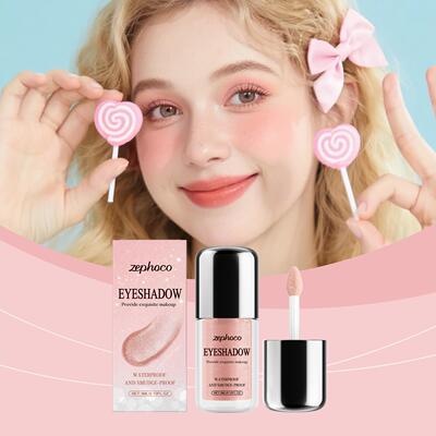 Zephoco 闪亮裸粉色液体眼影，细腻光泽，不飞粉，持久持色，速干