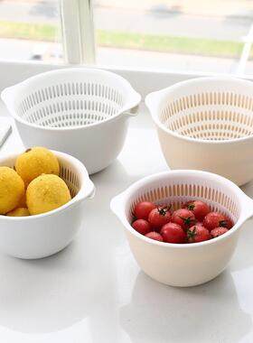Thick Double-Layer Water Draining Vegetable Washing Basket,