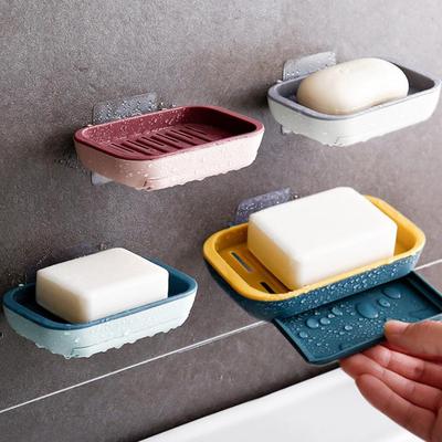 No-drill Double-layer Soap Dish, Traceless Travel Portable P