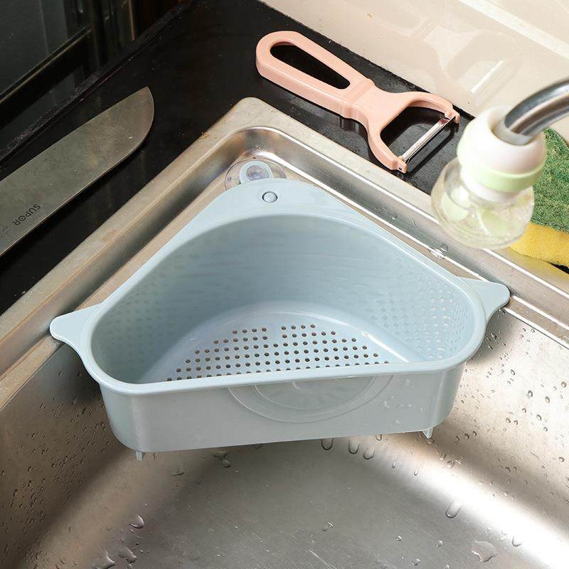 Kitchen Sink Triangle Drain Basket with Suction Cup, Vegetab