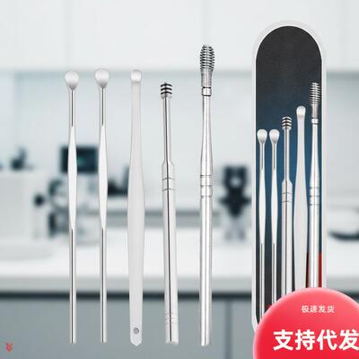 6-Piece Stainless Steel Ear Pick Set, 5-Piece Ear Spoon Set,