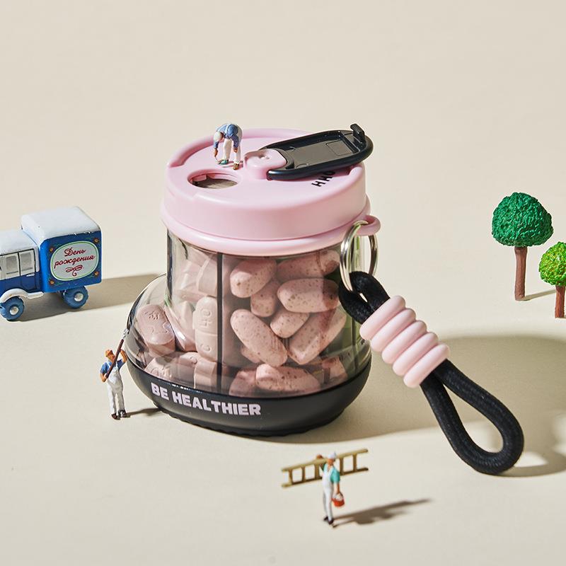 Travel-sized mini plastic storage box, medicine box, colorfu