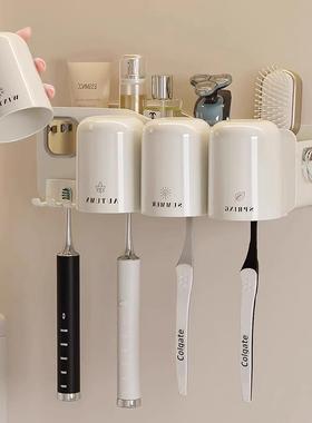 Wall-mounted bathroom organizer rack, no drilling required,