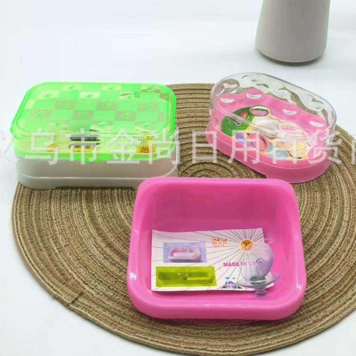 New Cross-border Plastic Soap Dish with Lid Creative Soap Bo