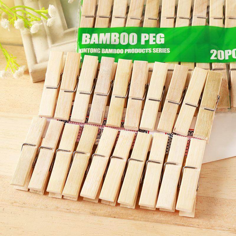 Bamboo clothespins, sock clips, clothes hangers, pants clips