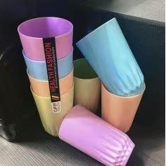 In-stock supply of plastic colorful water cups, eco-friendly