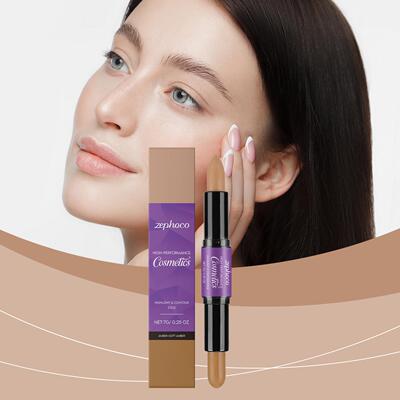 ZEPHOCO 2-in-1 Cream Highlighter and Contour Dual-Ended Stic