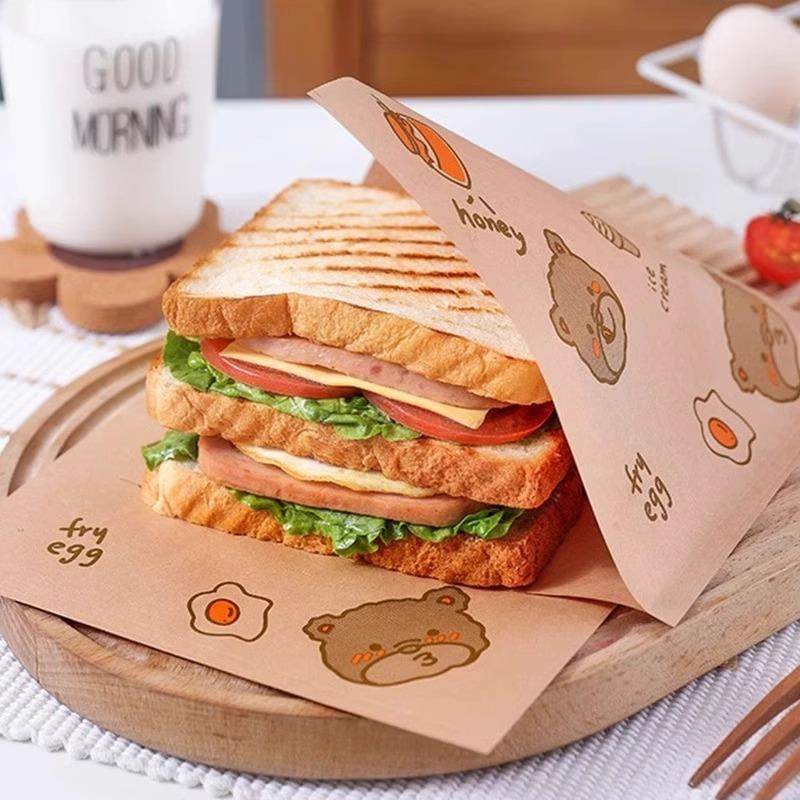 Disposable breakfast bag sandwich wrapping paper, greaseproo