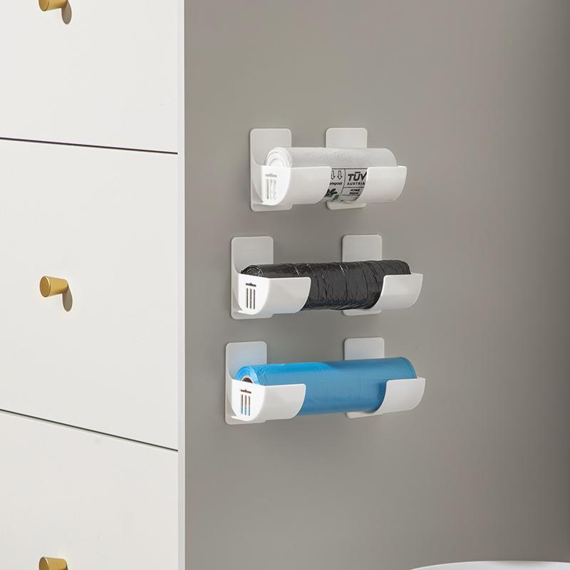 Wall-mounted storage rack for cling film and garbage bags, n