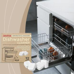JAKEHOE Dishwasher Grease Remover Cleaning Tablets, Househol