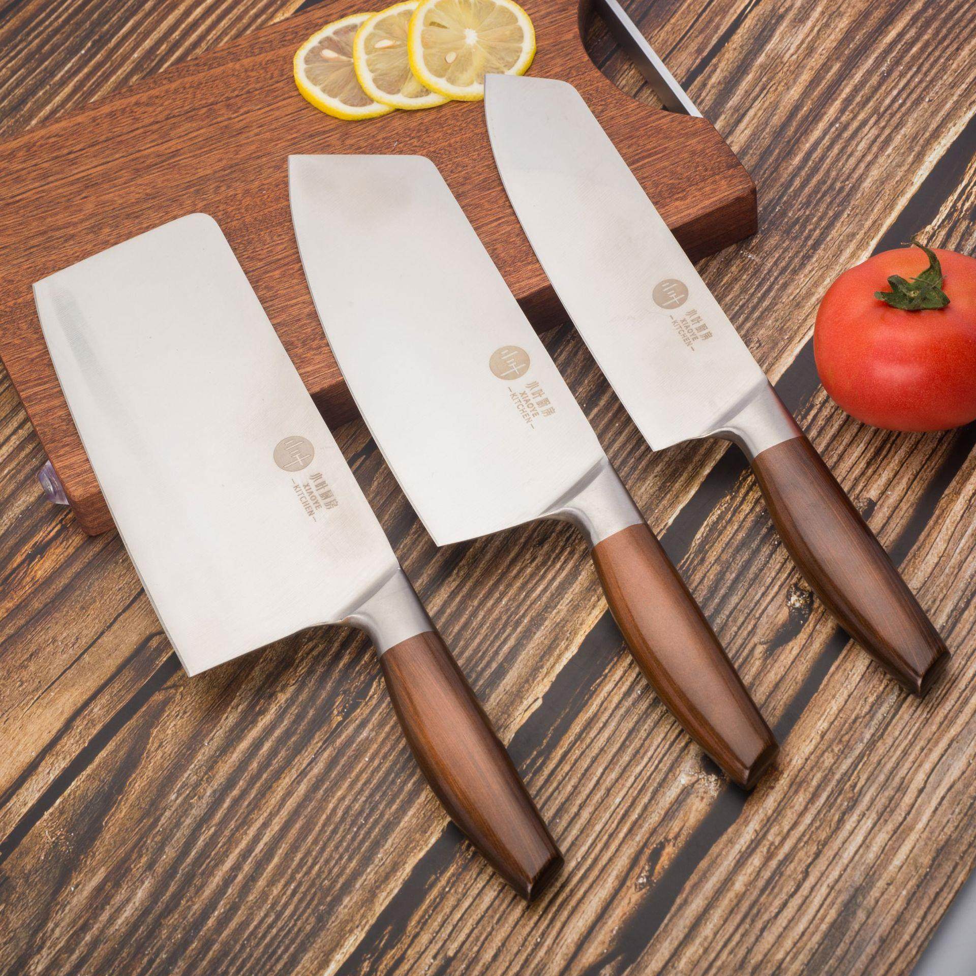 Wholesale brown handle knives, household slicing knives, kit