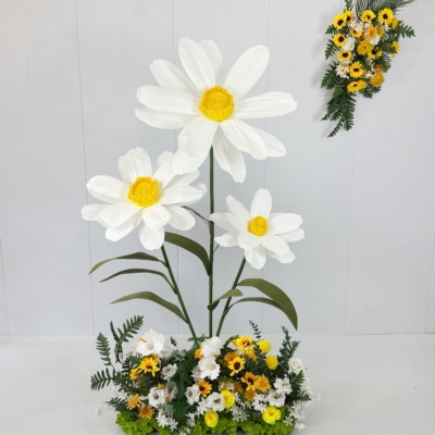 防水巨型仿真花雏菊纸艺花橱窗装饰场景布置婚礼路引花艺美陈道具