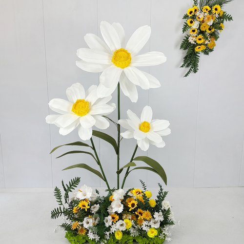 防水巨型仿真花雏菊纸艺花橱窗装饰场景布置婚礼路引花艺美陈道具