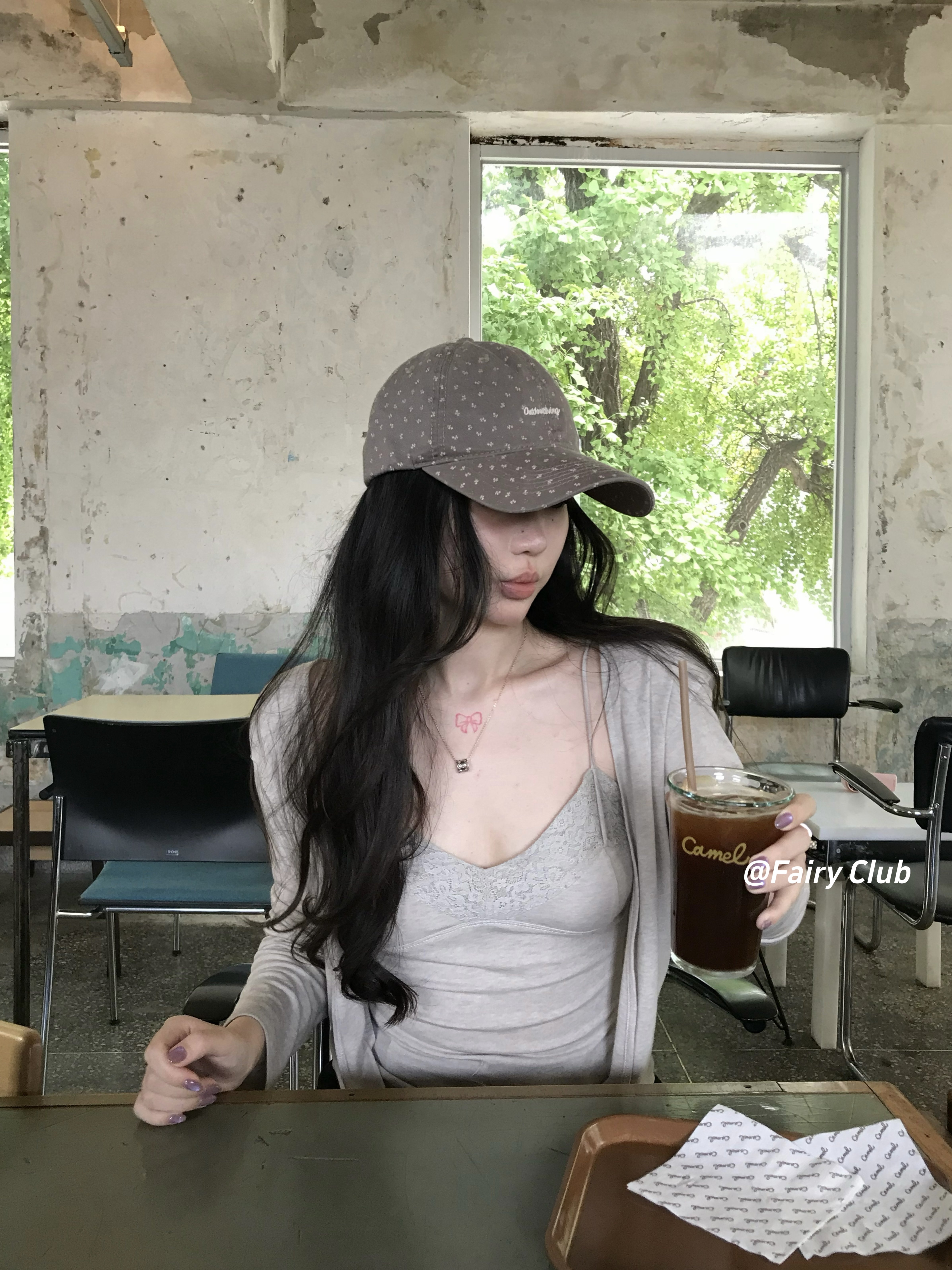 韩系碎花水洗棒球帽春夏显脸小大帽檐遮阳帽甜美小众复古帽子女图片