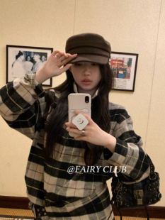 韩版 咖色毛呢海军帽子美拉德复古英伦秋冬显脸小气质八角帽平顶帽