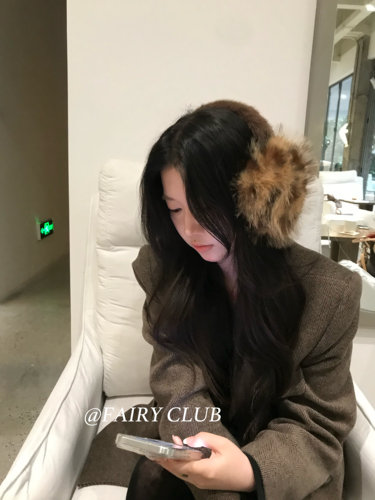 韩系复古时髦可折叠耳罩豹纹大号长毛保暖耳暖骑车防冻护耳耳捂子