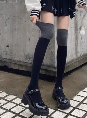 夏季薄款jk过膝袜黑色大长腿长筒袜女日系小腿袜压力袜微压显瘦袜