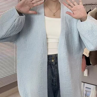 复古港味软糯针织开衫 慵懒风宽松小个子外搭毛衣外套 上衣女春秋款