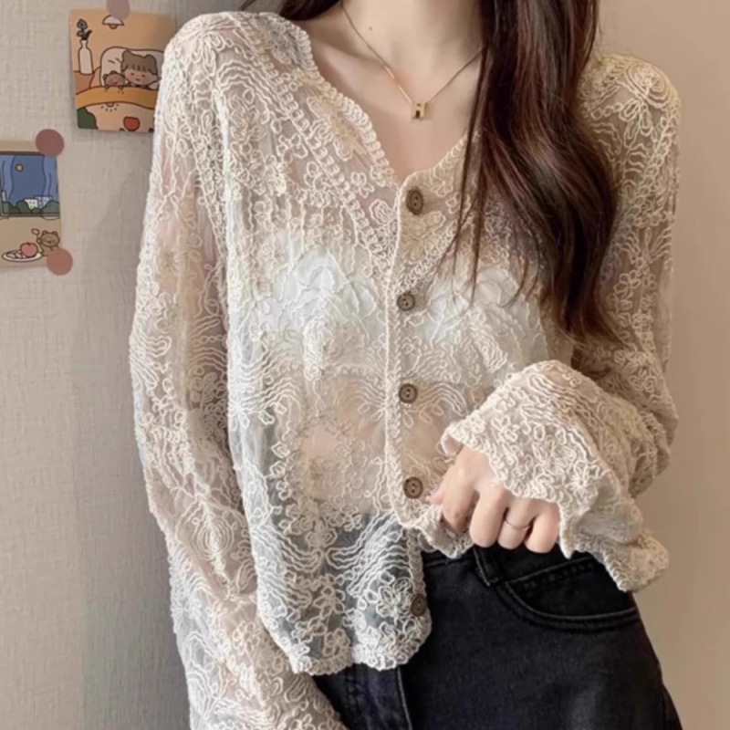 披肩夏季配吊带裙子外搭蕾丝开衫罩衫很仙的薄款防晒衣超仙女上衣