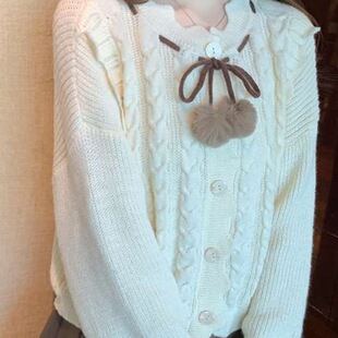 宽松外套温柔慵懒风复古软糯针织开衫 法式 氛围感毛衣外套女秋冬款