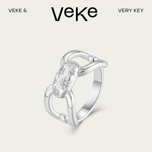 VEKE「咸风」简约指环轻奢别致星星个性复古SR20332A